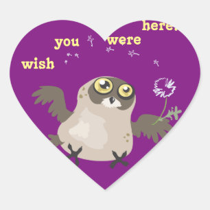Pegatina En Forma De Corazón Ojalá estuvieras aquí Owl