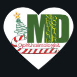 Pegatina En Forma De Corazón Ojo OPTHAMOLOGISTA MERRY CHRISTMAS MD MÉDICA<br><div class="desc">MERRY CHRISTMAS MD - MÉDICA MÉDICO - CÁNCARAS DE CABELLO Y ÓTOMO DE ÁRBOL DE NAVIDAD</div>
