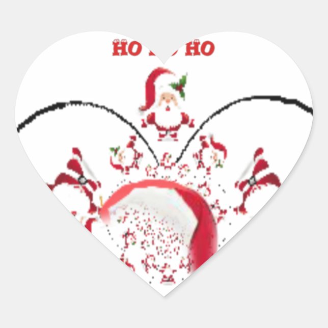 Pegatina En Forma De Corazón ¡Oki Dokie Santa! (Anverso)