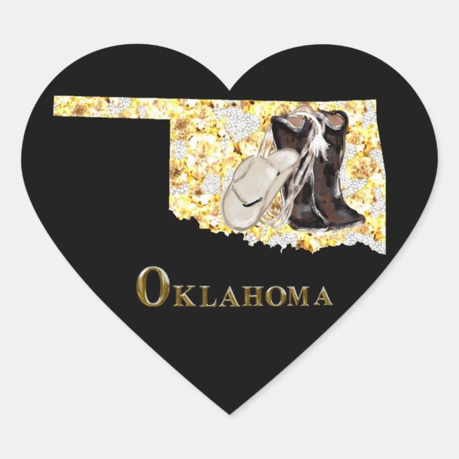 PEGATINA EN FORMA DE CORAZÓN ¡OKLAHOMA SUEÑO! (Anverso)