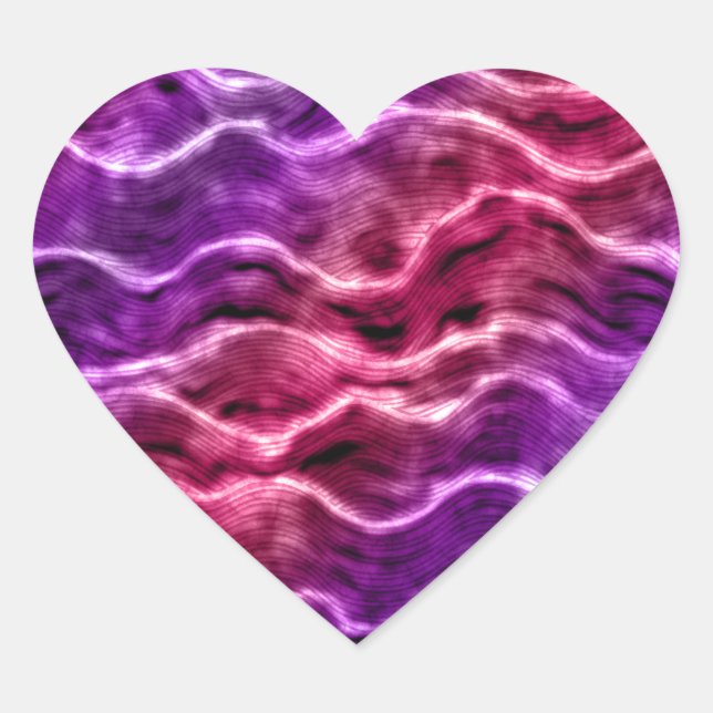Pegatina En Forma De Corazón olas de tinta - gradiente rosados : (Anverso)