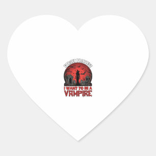 Pegatina En Forma De Corazón Olvidar princesa quiere ser vampiro Halloween_1