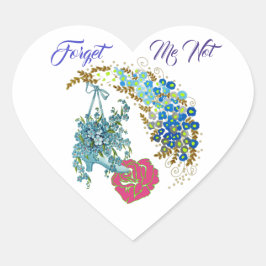 Pegatina En Forma De Corazón Olvídate de mí no es amor Romántico Rosa Floral