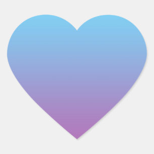 Pegatina En Forma De Corazón Ombre azul y púrpura