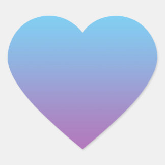 Pegatina En Forma De Corazón Ombre azul y púrpura