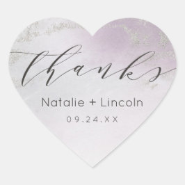 Pegatina En Forma De Corazón Ombre Light Purple Relieve metalizado plateado Bod