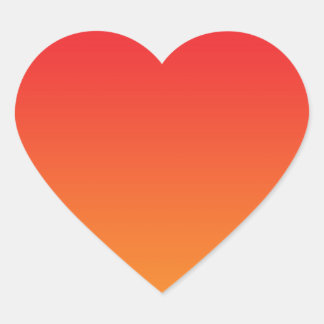 Pegatina En Forma De Corazón Ombre rojo y Naranja