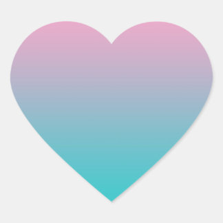 Pegatina En Forma De Corazón Ombre rosa y turquesa