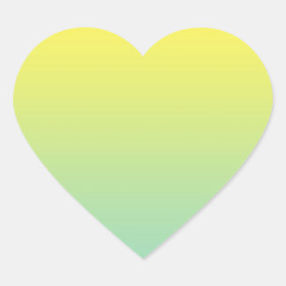 Pegatina En Forma De Corazón Ombre verde y amarillo