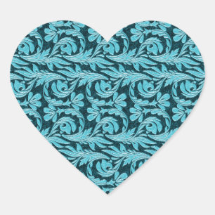 Pegatina En Forma De Corazón Ondas metálicas 2 PEGATINA de pelo Verde azulado t