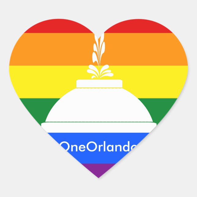 Pegatina En Forma De Corazón OneOrlando (Anverso)