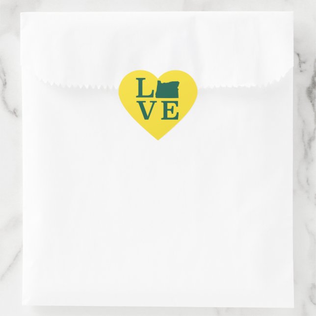 Pegatina En Forma De Corazón Oregon LOVE Green (Bolso)