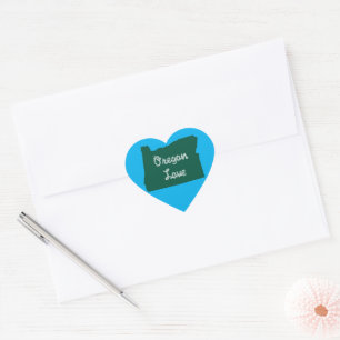 Pegatina En Forma De Corazón Oregon LOVE Rope Green