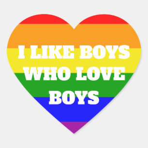 Pegatina En Forma De Corazón orgullo chicos que aman a chicos