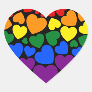Pegatina En Forma De Corazón Orgullo - corazón de color arcoíris gay para el am