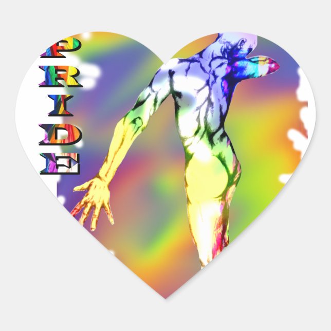 Pegatina En Forma De Corazón Orgullo de figura masculina (Anverso)