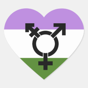 Pegatina En Forma De Corazón Orgullo de género queer - queer