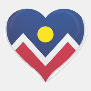 Pegatina En Forma De Corazón Orgullo de la bandera de amor de Denver Colorado