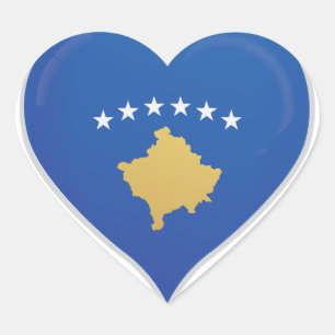 Pegatina En Forma De Corazón Orgullo de la bandera de amor de Kosovo