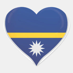 Pegatina En Forma De Corazón Orgullo de la bandera de amor de Nauru