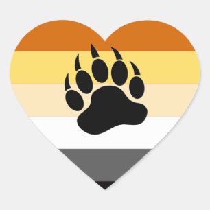 PEGATINA EN FORMA DE CORAZÓN ORGULLO DE OSO GAY ME ENCANTA LA PATA DE OSO