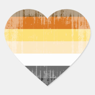 Pegatina En Forma De Corazón Orgullo de oso vintage