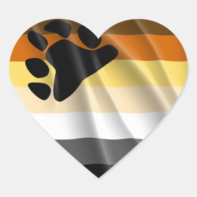 PEGATINA EN FORMA DE CORAZÓN ORGULLO DEL OSO (Anverso)