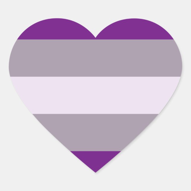Pegatina En Forma De Corazón Orgullo Grisexual (Anverso)