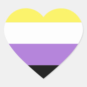 Pegatina En Forma De Corazón Orgullo no binario