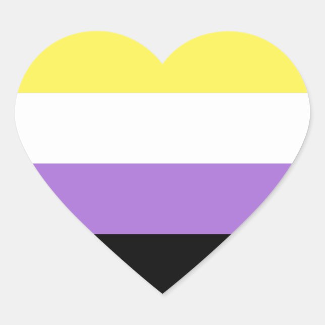 Pegatina En Forma De Corazón Orgullo no binario (Anverso)