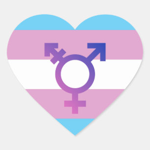 Pegatina En Forma De Corazón Orgullo y Símbolo Transgénero