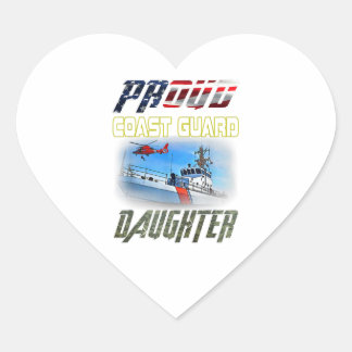 Pegatina En Forma De Corazón Orgullosa Guardia Costera Hija Bandera Héroes Esta