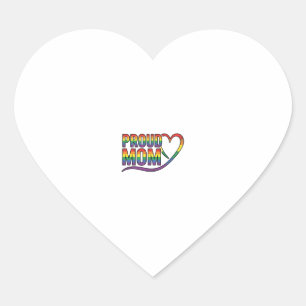 Pegatina En Forma De Corazón Orgullosa Mamá Corazón Arcoíris Diseño de Grabado 