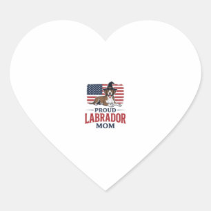 Pegatina En Forma De Corazón Orgullosa mamá labrador patriótica camisa de Hallo