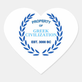 Pegatina En Forma De Corazón Orgulloso de ser griego -propiedad de la civilizac