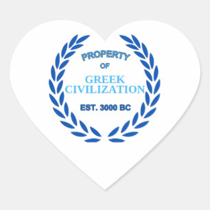 Pegatina En Forma De Corazón Orgulloso de ser griego -propiedad de la civilizac