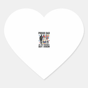 Pegatina En Forma De Corazón Orgulloso Papá Autismo Chico Más Fuerte Diseño Vec