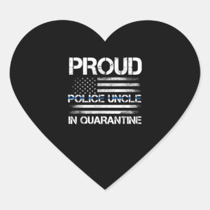 Pegatina En Forma De Corazón Orgulloso Tío De Policía En Cuarentena Policía De 