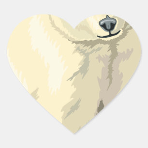 Pegatina En Forma De Corazón Oso Polar Acurrucable