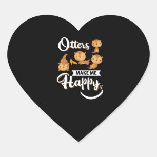 Pegatina En Forma De Corazón Otter Gift   Nueces me hacen feliz