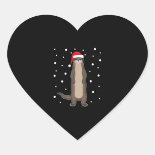 Pegatina En Forma De Corazón Otter Sea Otter Navidades Animales Gift Idea
