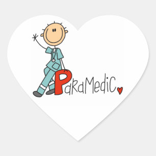 Pegatina En Forma De Corazón P es para Paramédico