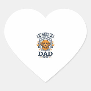 Pegatina En Forma De Corazón Padre Bichon Frise Siempre Huellas de Pata de Perr