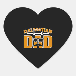 Pegatina En Forma De Corazón Padre dalmatiano para amante de los perros