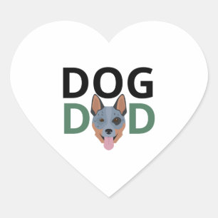 Pegatina En Forma De Corazón Padre de perro de ganado australiano Premium 2