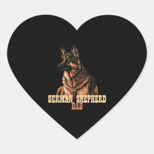 Pegatina En Forma De Corazón Padre pastor alemán, padre propietario de GSD