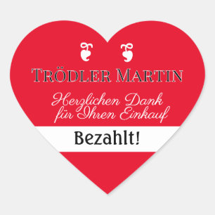 Pegatina En Forma De Corazón pago Sticker mercadillo venta helferlein
