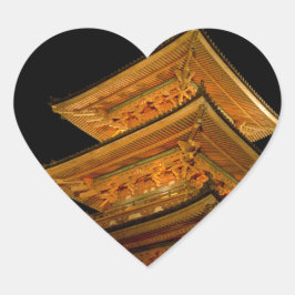 Pegatina En Forma De Corazón Pagoda Japón Kyoto