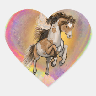 Pegatina En Forma De Corazón Paint Horse Love