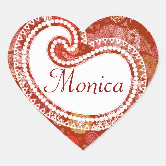 Pegatina En Forma De Corazón Paisaje de escarlata roja (Anverso)